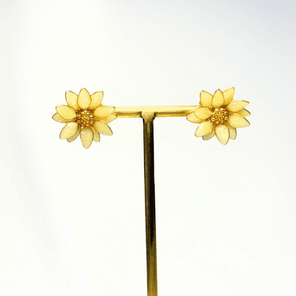 【ひまわり2wayピアスとネックレスセット】アレルギー対応/レジン×ワイヤー/ 夏アクセサリー/キラキラ輝く/受注製作 | 9枚目